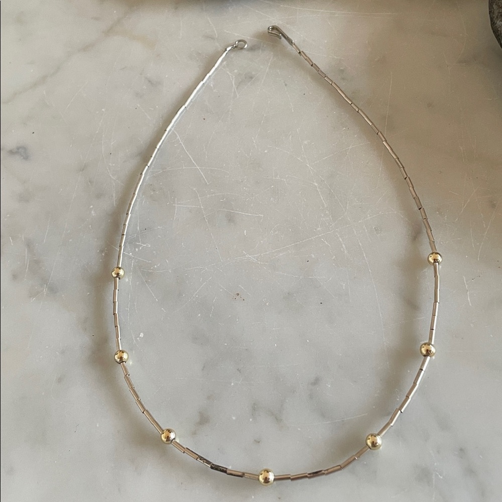 Liquid Silver 70’s Choker Vintage Necklace - Picture 4 of 11